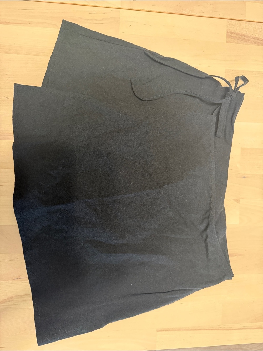 Cider Black A-Line Faux Wrap Tie Skirt